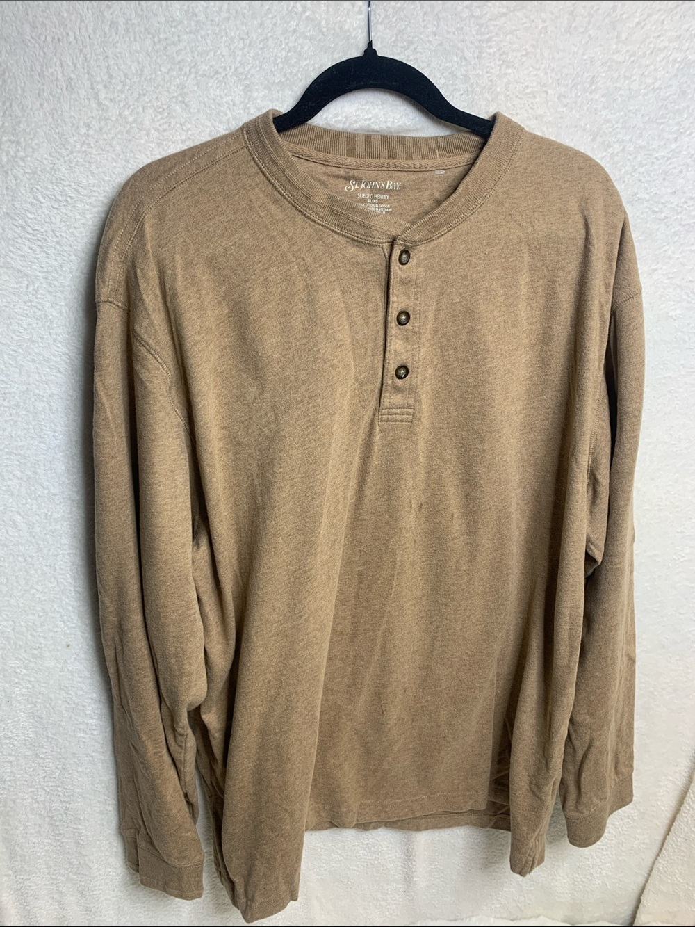 St. John's Bay Tan Long Sleeve Henley Shirt